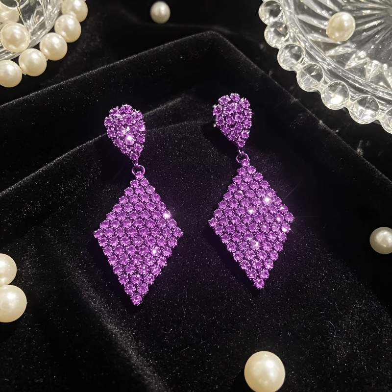 Geometric Square Colored Earrings, Party Accessories